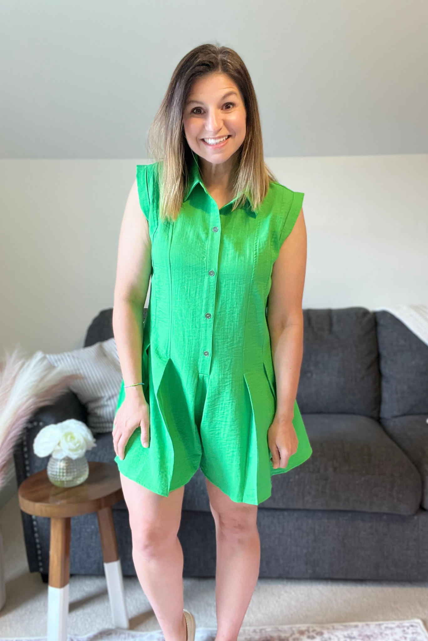 On The Green Romper Final Sale